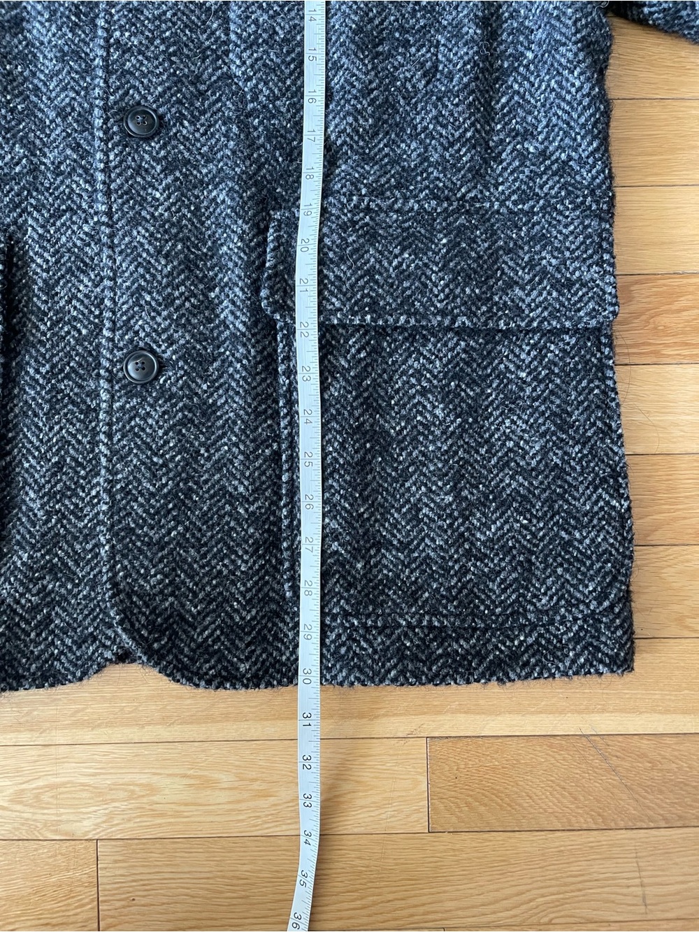 Todd Snyder Italian Wool Walking Jacket in Charcoal Herringbone - Picture 10 of 11